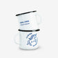 Emaille-Tasse "Weinhorn-Club" Capriblau (6x)
